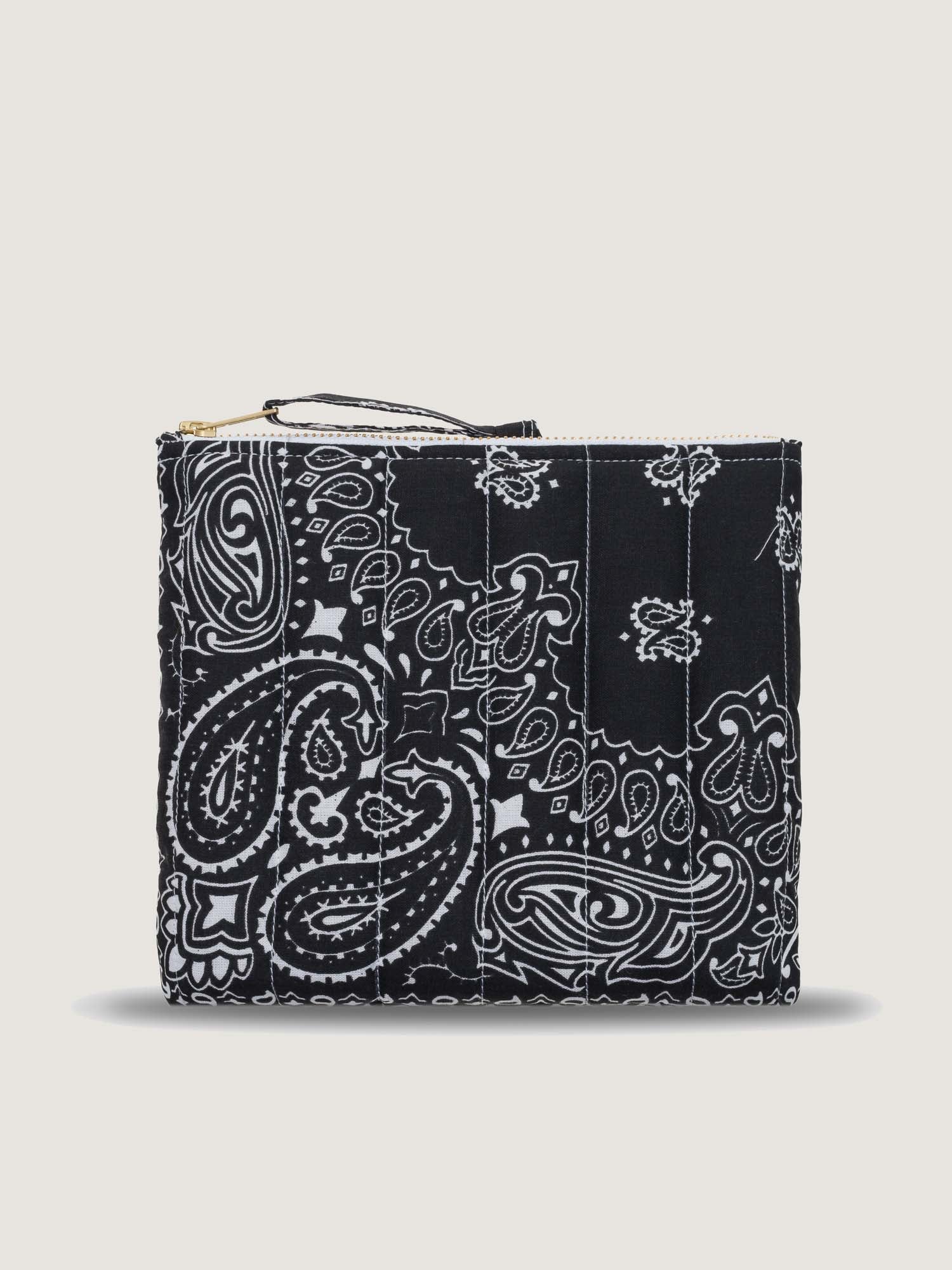 Mini Pochette Zippée Matelassée - HAPPY FACE - All Black - Image 4