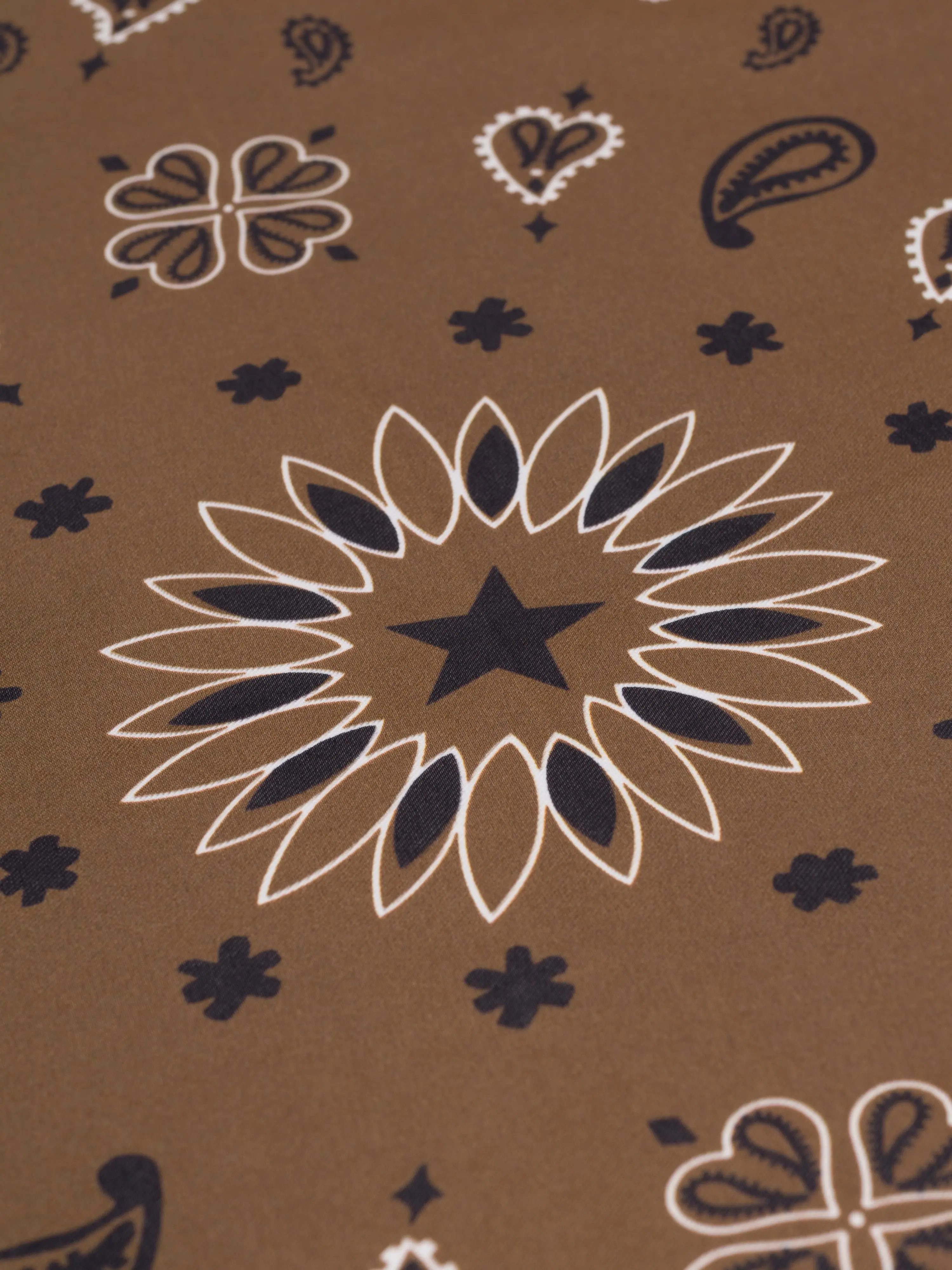 Bandana en Soie - STAR - MARRON - Petit Modèle - Image 4