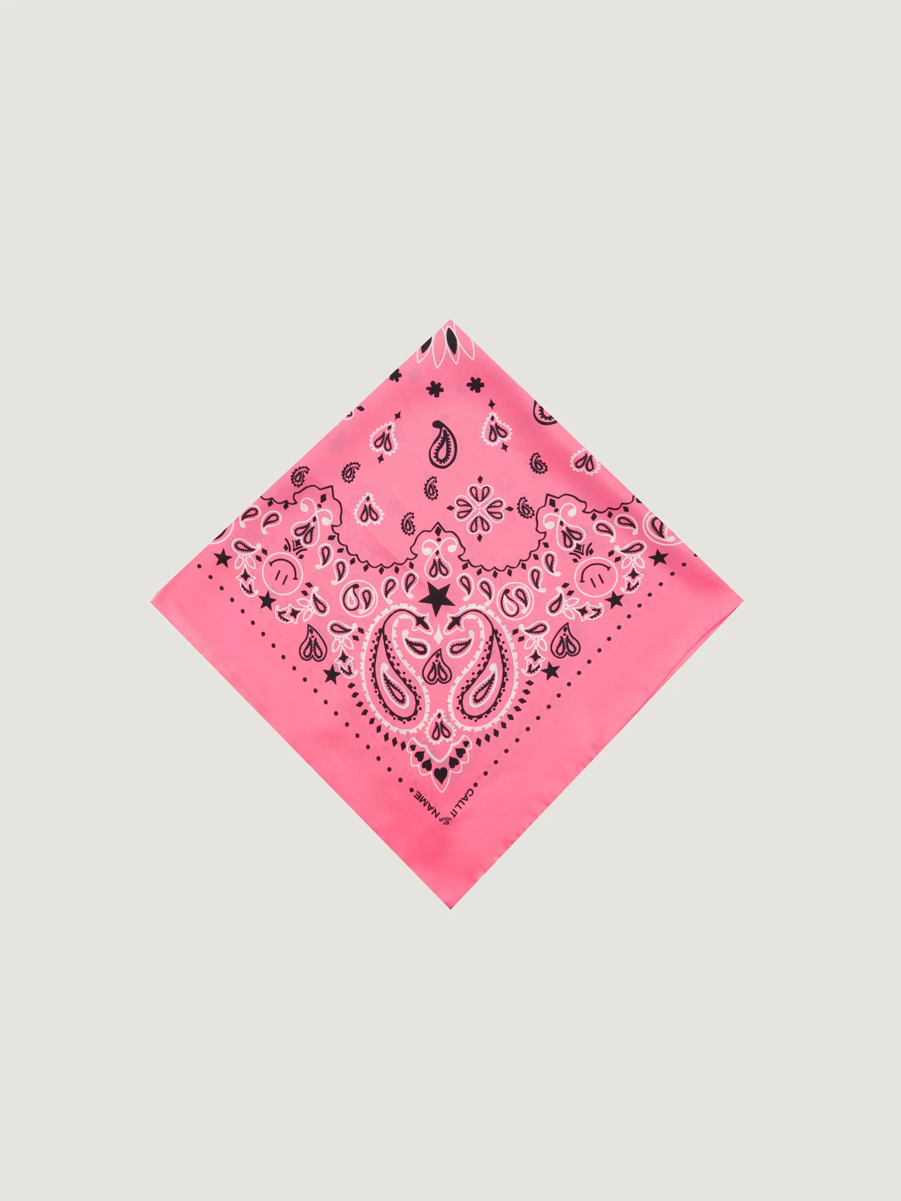 Bandana en Soie - STAR - PINK - Grand Modèle - Image 3