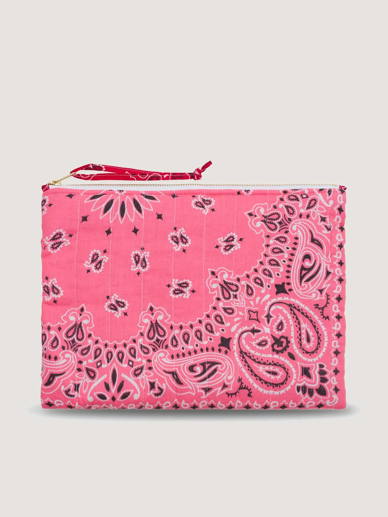 Pochette Zippée Matelassée - COEUR - Strawberry Pink / Real Red - Image 3