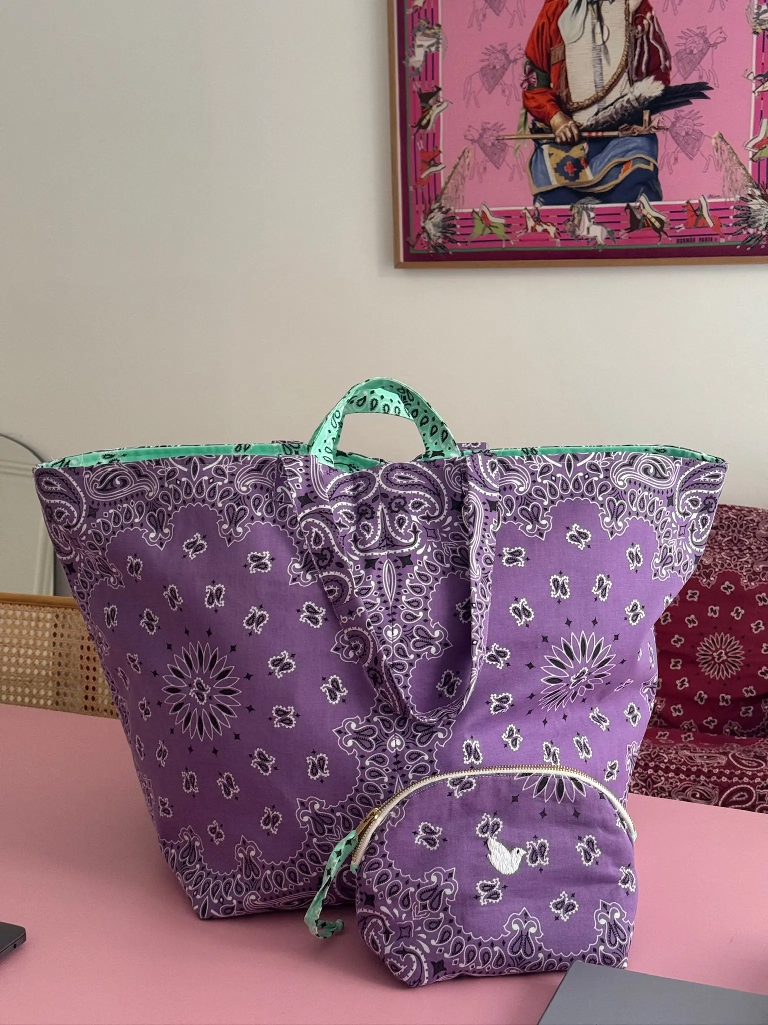 Sac Week-End - Lilas / Mint - Image 3